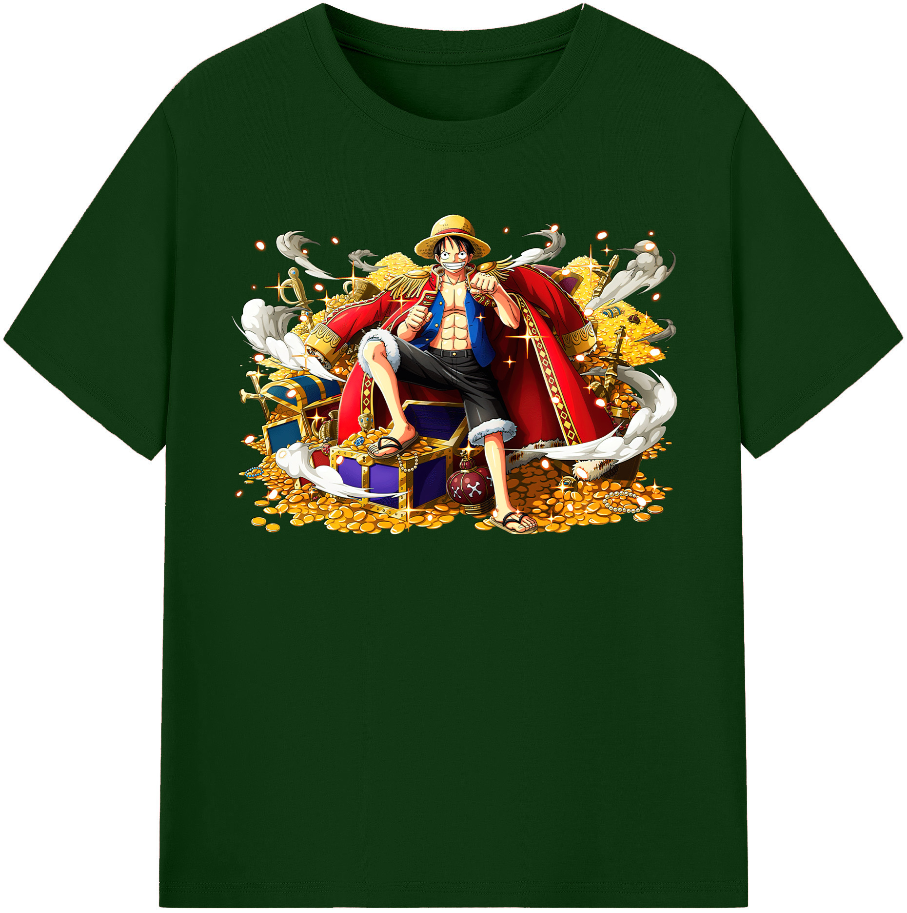 ワンピース モンキー・D・ルフィ ONE PIECE Monkey D. Luffy 綿100％半袖Tシャツ（フロントプリント）